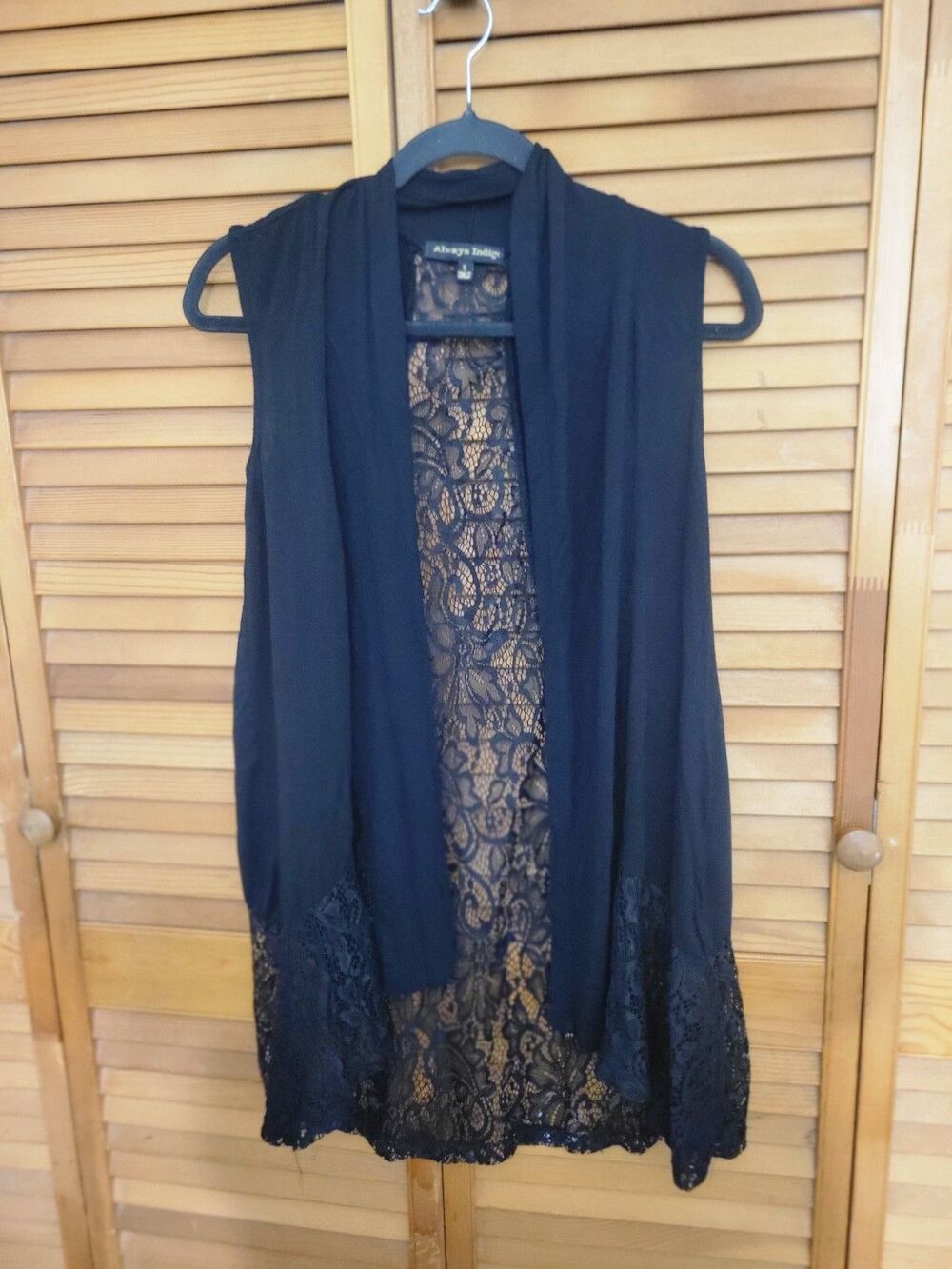 Whimsygoth Goth Punk Witchy Black Lace Sleeveless Cardigan Sz Small